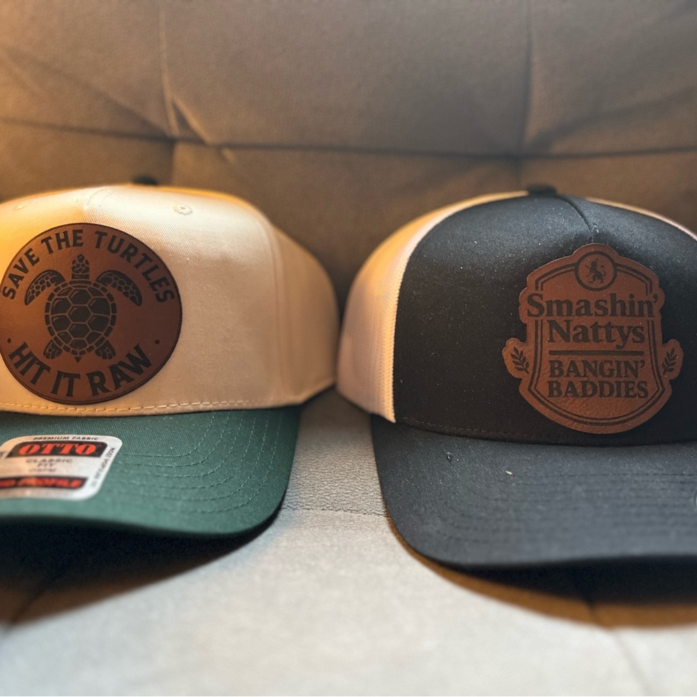 The Brim Reapers -Two-Tone Trucker Hats - Cream and Green, Black and White